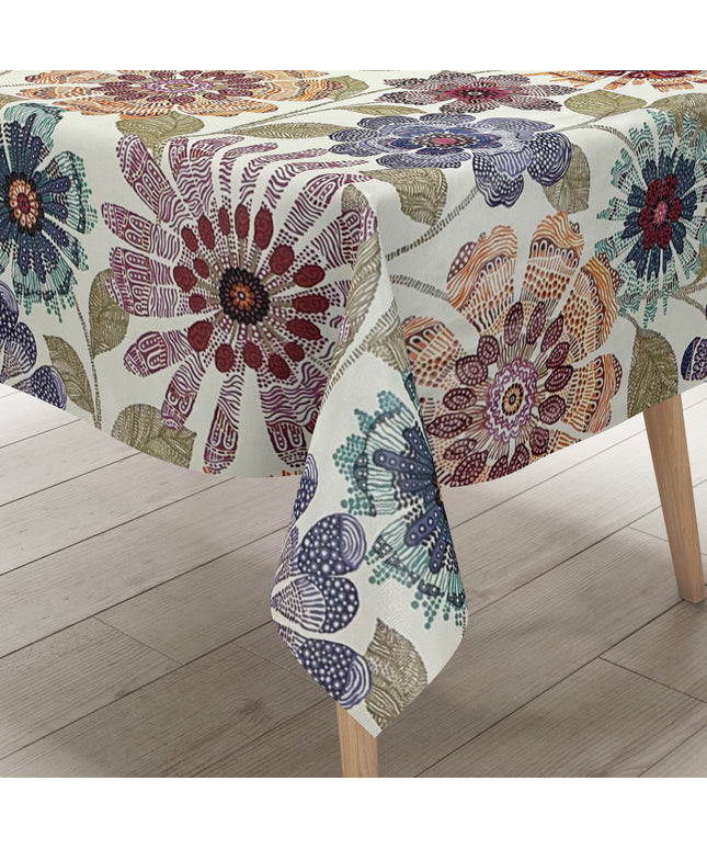 Wachstuch Tischdecke bunte Blumen