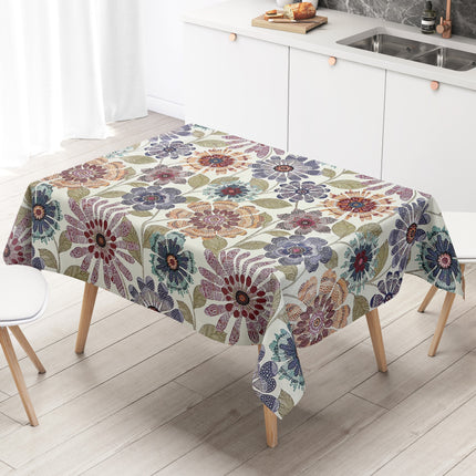 Wachstuch Tischdecke bunte Blumen