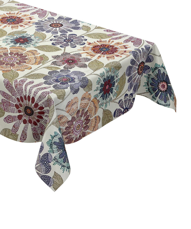 Wachstuch Tischdecke bunte Blumen