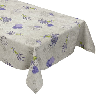 Wachstuch Tischdecke Lavendel Herzen