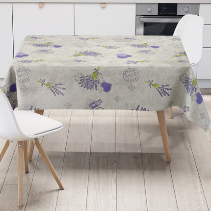 Wachstuch Tischdecke Lavendel Herzen