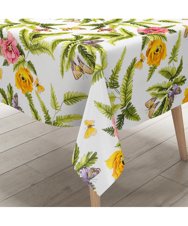 Wachstuch Tischdecke C146031 Dschungel Hibiskus Schmetterlinge eckig rund oval