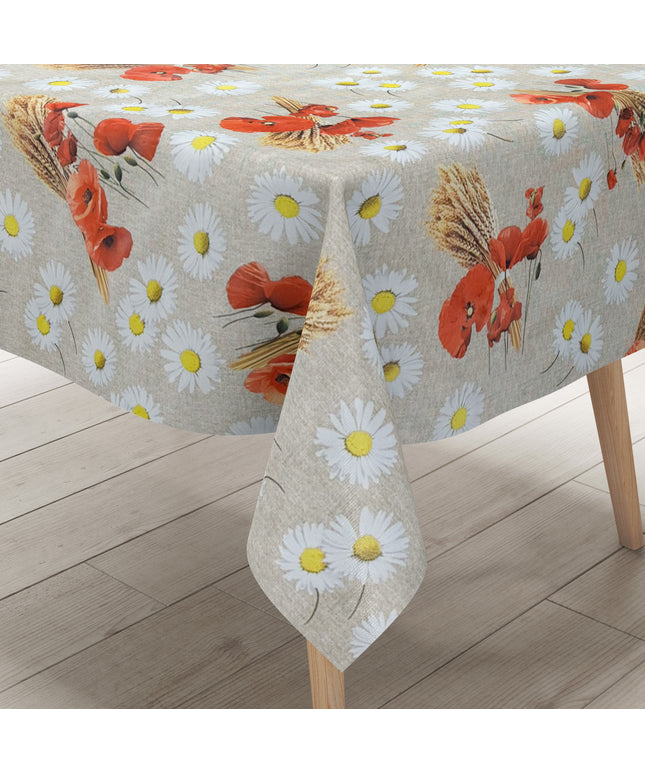 Wachstuch Tischdecke Mohn Getreide