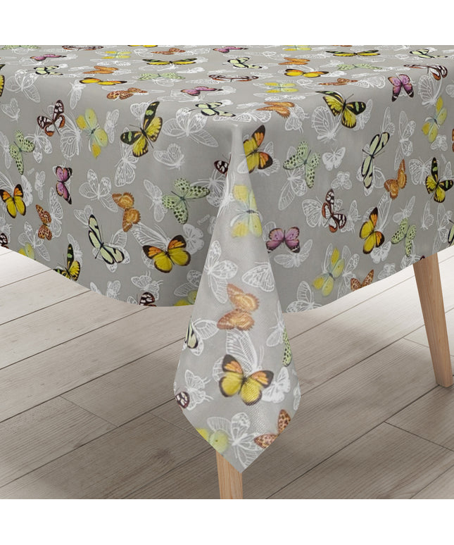 Wachstuch Tischdecke Schmetterlinge grau