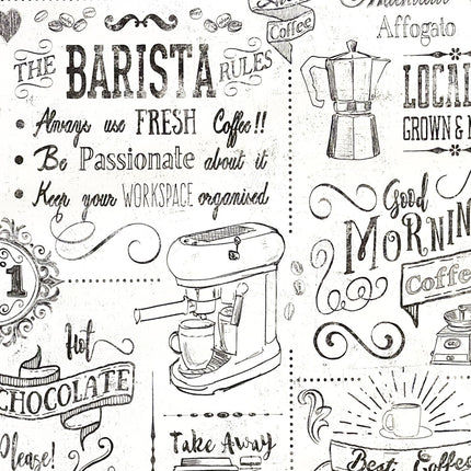 Wachstuch Tischdecke Barista Kaffeemotiv