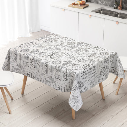 Wachstuch Tischdecke Barista Kaffeemotiv