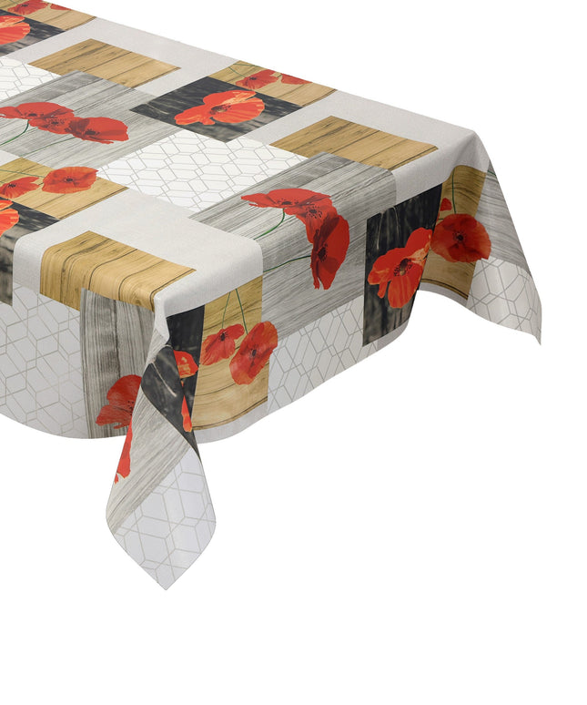 Wachstuch Tischdecke C146271 Mohnblumen Blüten eckig rund oval