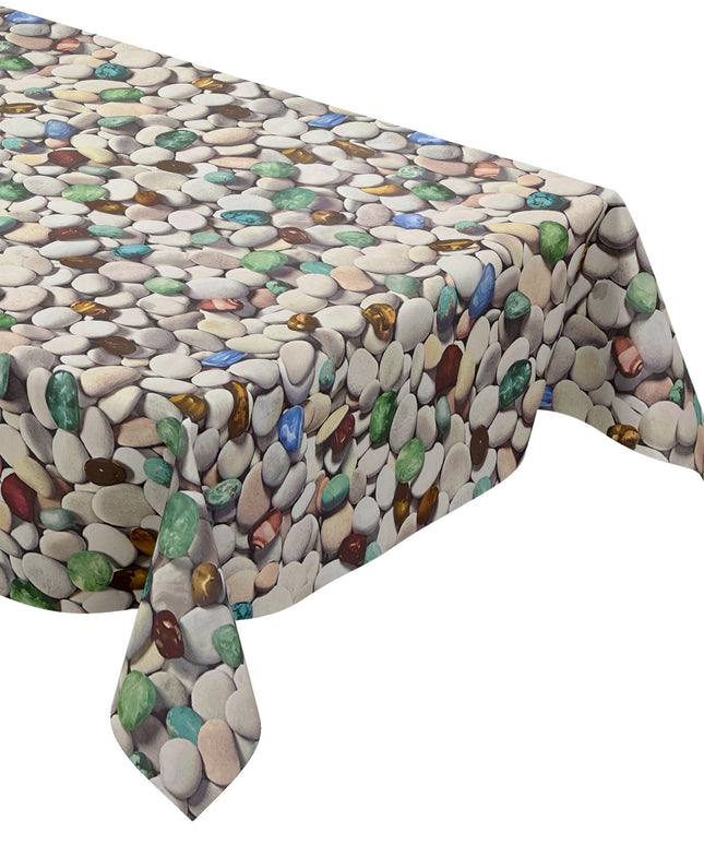 Wachstuch Tischdecke C147030 bunte Steine maritim eckig rund oval