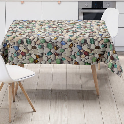 Wachstuch Tischdecke C147030 bunte Steine maritim eckig rund oval