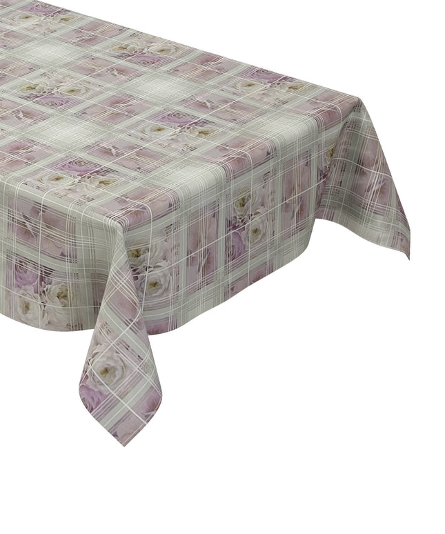 Wachstuch Tischdecke Rosen kariert