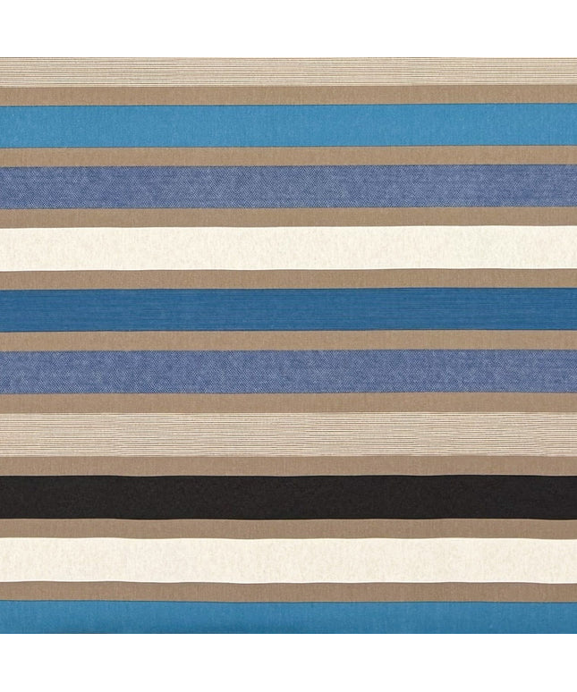 Jacquard Tischdecke aus beschichteter Baumwolle Fleckenschutz CARAVAGIO AZUR blau beige Streifen eckig rund oval