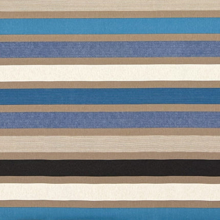 Jacquard Tischdecke beschichtete Baumwolle 160 cm Breite CARAVAGIO AZUR blaue Streifen eckig rund oval