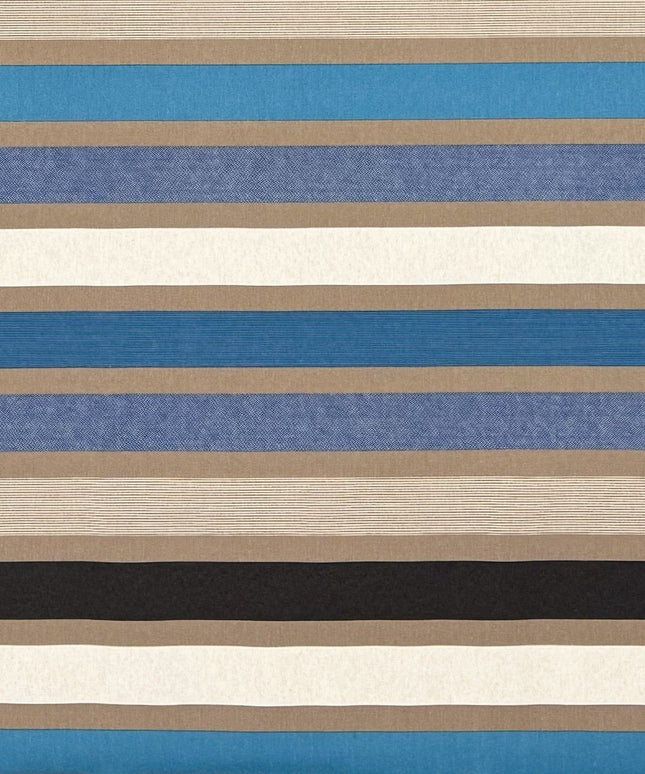 Jacquard Tischdecke beschichtete Baumwolle 160 cm Breite CARAVAGIO AZUR blaue Streifen eckig rund oval