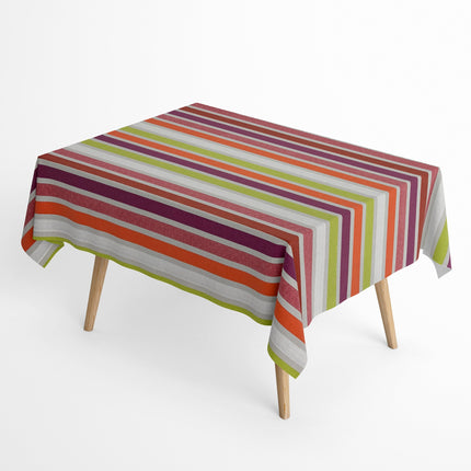 Jacquard Tischdecke beschichtete Baumwolle 160 cm Breite CARAVAGIO MULTI bunte Streifen eckig rund oval