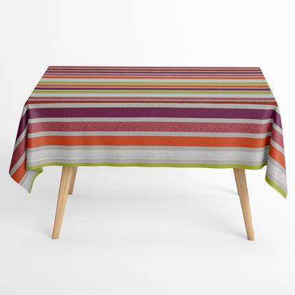 Jacquard Tischdecke aus beschichteter Baumwolle Fleckenschutz CARAVAGIO MULTI bunte Streifen eckig rund oval