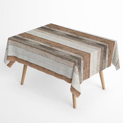 Jacquard Tischdecke beschichtete Baumwolle FleckenschutzCIPRES Holz Holzdielen Alm eckig rund oval