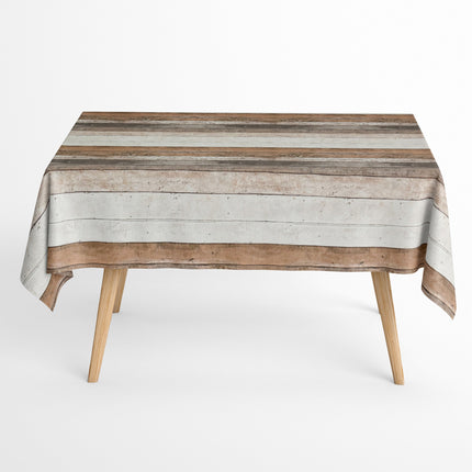 Jacquard Tischdecke beschichtete Baumwolle FleckenschutzCIPRES Holz Holzdielen Alm eckig rund oval