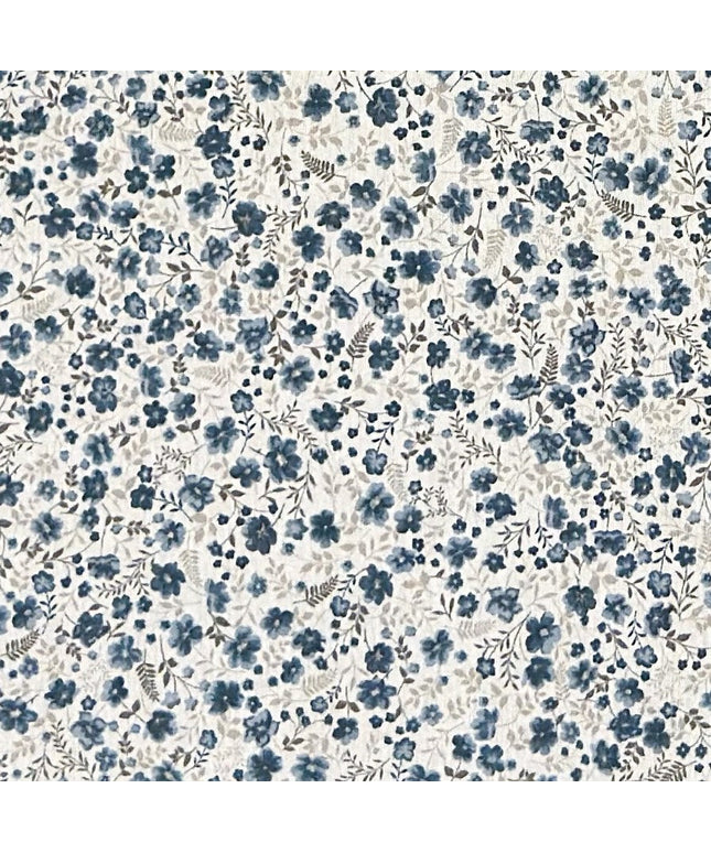 Jacquard Tischdecke blaue Streublumen