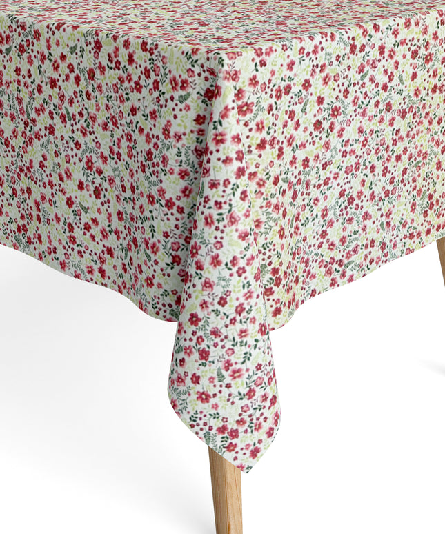 Jacquard Tischdecke Streublumen rot