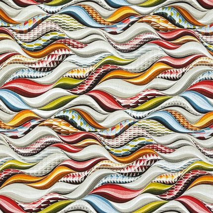 Beschichtete Baumwolle Tischdecke bunte Wellen