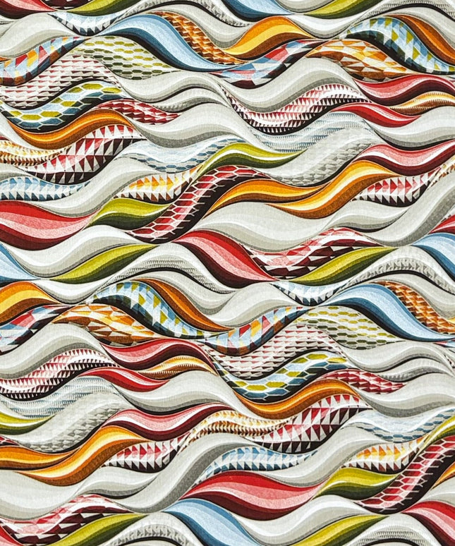 Beschichtete Baumwolle Tischdecke bunte Wellen