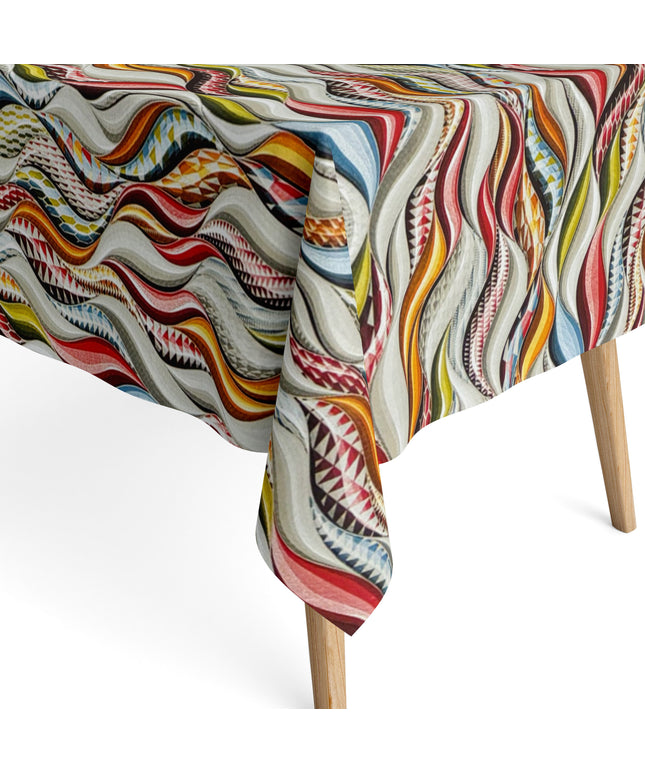 Beschichtete Baumwolle Tischdecke bunte Wellen