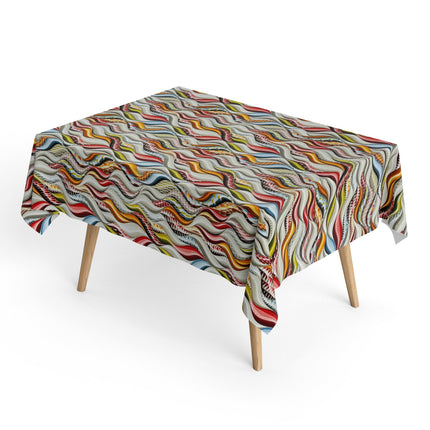 Beschichtete Baumwolle Tischdecke bunte Wellen