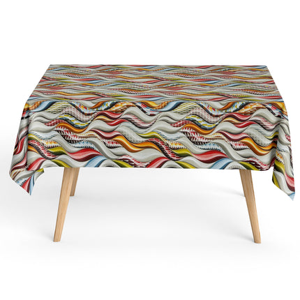 Beschichtete Baumwolle Tischdecke bunte Wellen