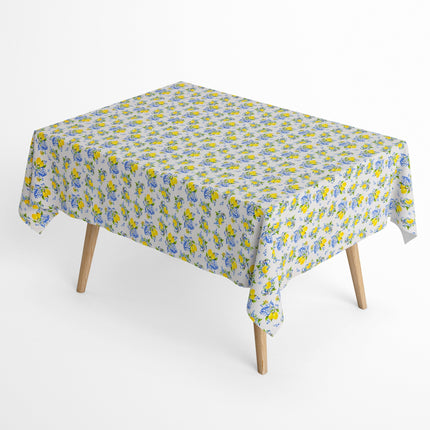 Jacquard Tischdecke mediterran Zitronen