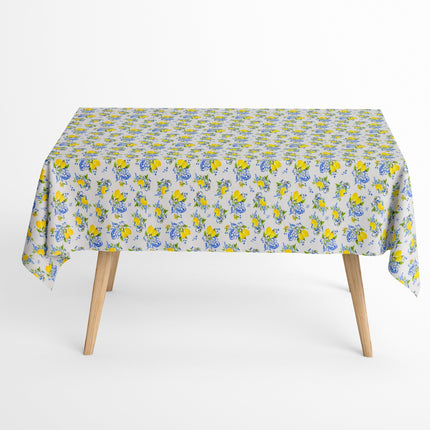 Jacquard Tischdecke mediterran Zitronen