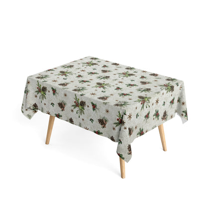 Jacquard Tischdecke beschichtete Baumwolle Weihnachten XMAS01 60465 eckig rund oval