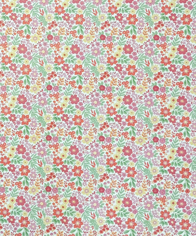 Baumwoll Tischdecke bunte Blüten