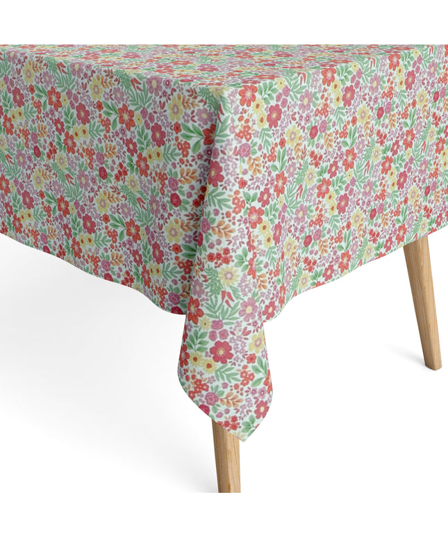 Baumwoll Tischdecke bunte Blüten