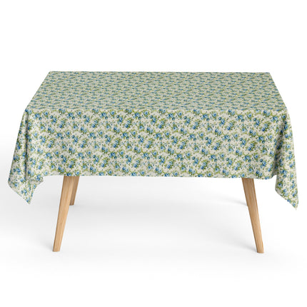 Baumwoll Tischdecke blaue Rosen