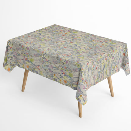 Jacquard Tischdecke beschichtete Baumwolle DP525 Blumenwiese abstrakt eckig rund oval