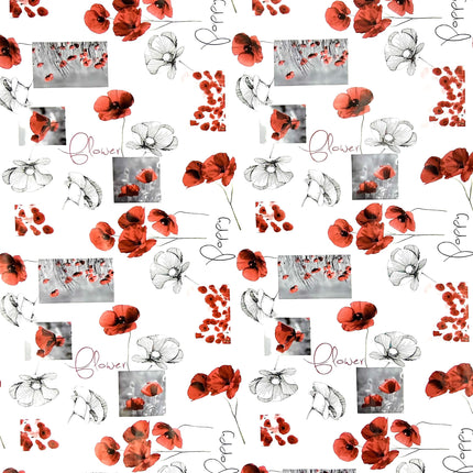 Wachstuchtischdecke Mohnblumen
