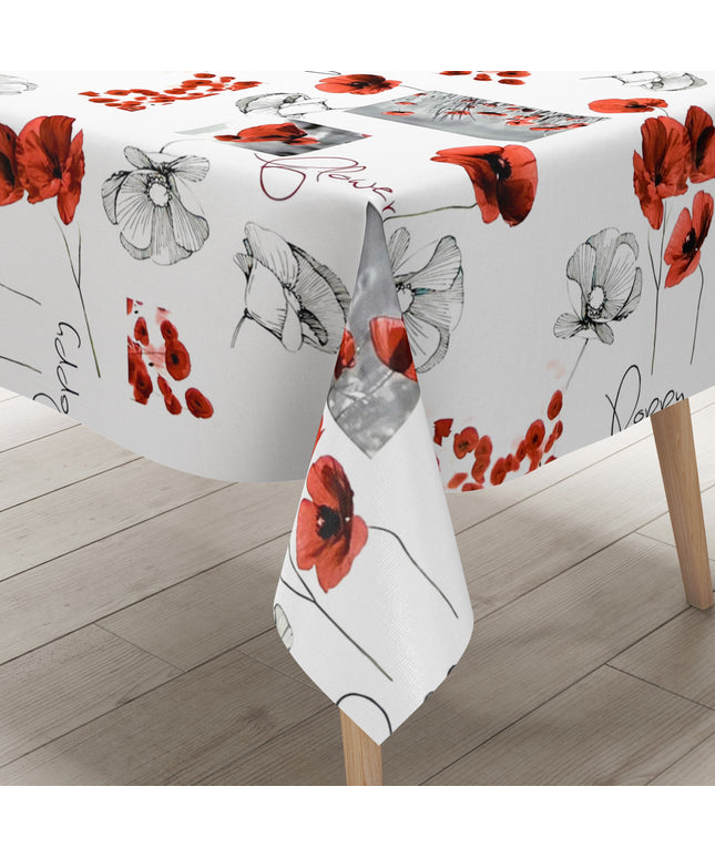 Wachstuchtischdecke Mohnblumen