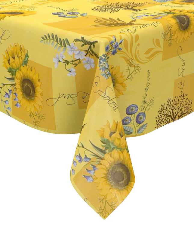 Wachstuch Tischdecke Sonnenblumen auf gelb