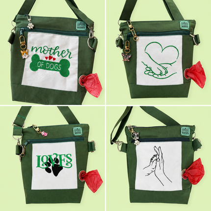 DoggyBag grün dunkelgrün mit Motiv