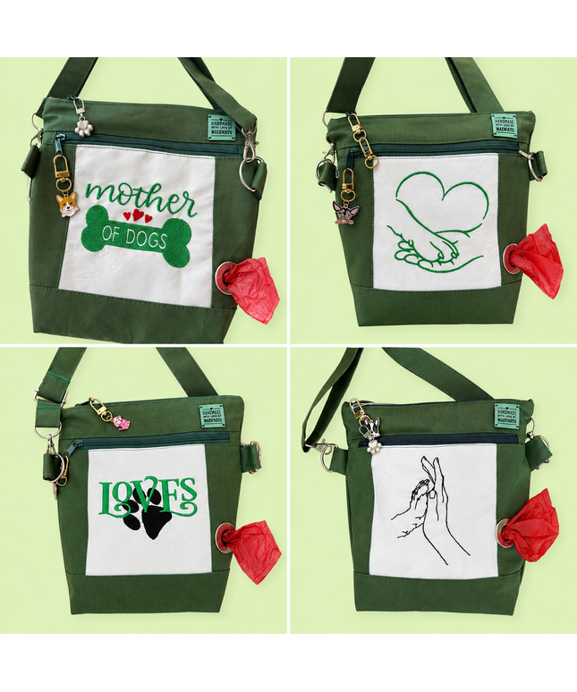 DoggyBag grün dunkelgrün mit Motiv