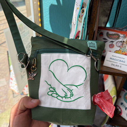DoggyBag grün dunkelgrün mit Motiv
