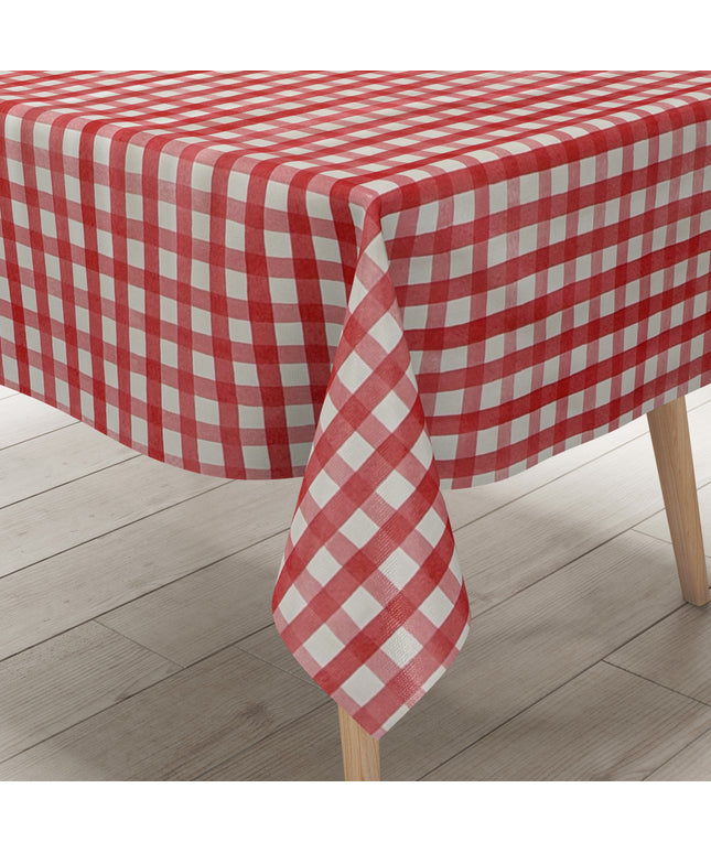 Wachstuch Tischdecke kariert rot