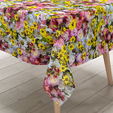 Wachstuch Tischdecke E190 Blumenwiese Sommer Rosen eckig rund oval