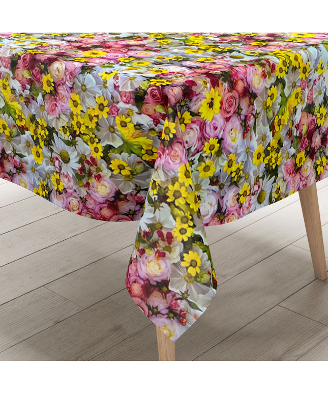 Wachstuch Tischdecke E190 Blumenwiese Sommer Rosen eckig rund oval