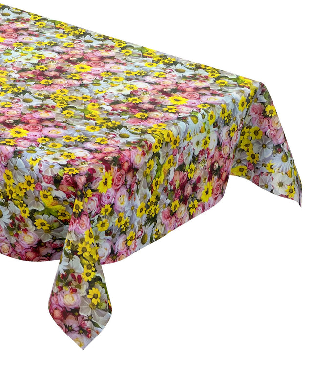 Wachstuch Tischdecke E190 Blumenwiese Sommer Rosen eckig rund oval
