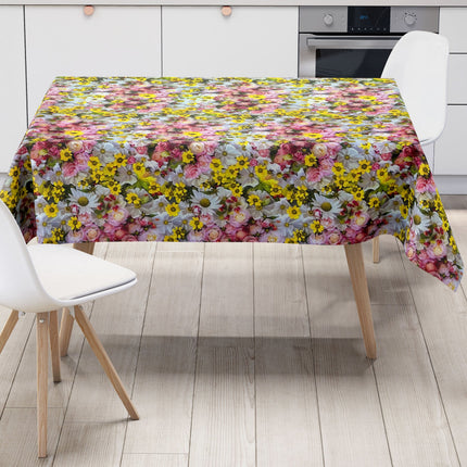 Wachstuch Tischdecke E190 Blumenwiese Sommer Rosen eckig rund oval