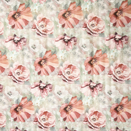 Wachstuch Tischdecke EG60 mintgrün Malve Mohnblume eckig rund oval