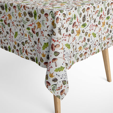 textile Tischdecke Herbst Laub Pilze