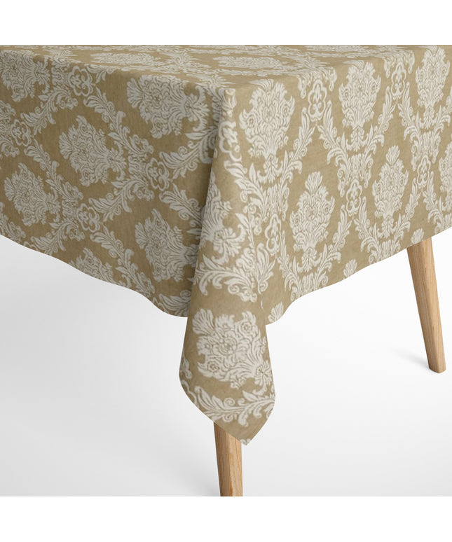 Textile Tischdecke Baumwolle Weihnachten beige Ornamente