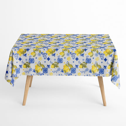 Jacqaurd Tischdecke beschichtete Baumwolle mit Zitronen und Mosaik